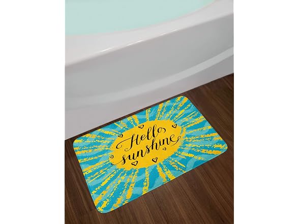 Ambesonne Hello Sunshine Bath Mat, Sun Motif