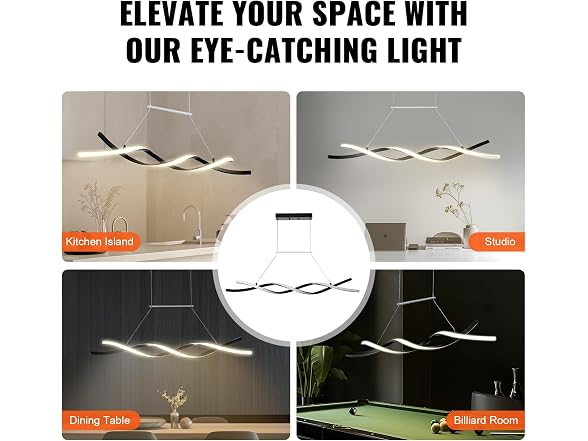 Modern Chandelier Light Fixtures, 24W, Dimmable