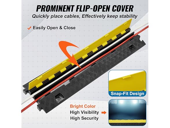 5 PCs Cable Protector Ramp, 2 Channel, 22000