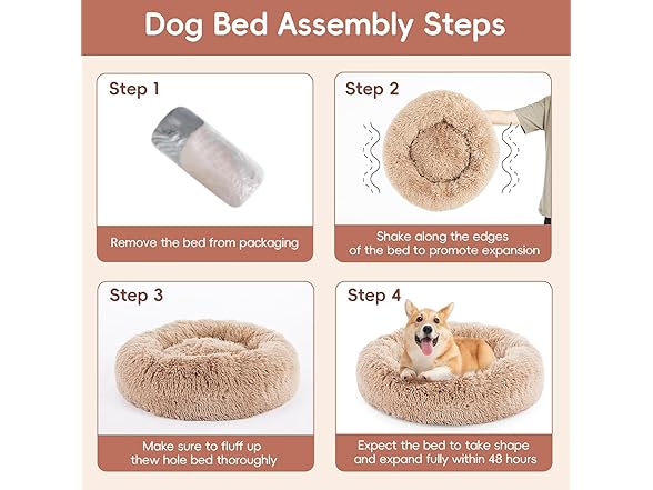 FluffyDream 20 inch Donut Dog Bed