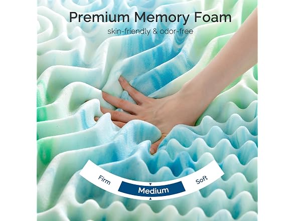 SOOSLEEPY 2 Inch 7-Zone Memory Foam Mattress Topper