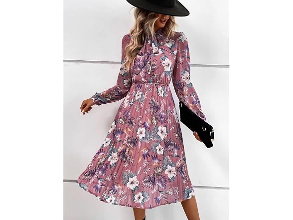 Haokeke Women (12-14) Dress Long Sleeves Bow Dress