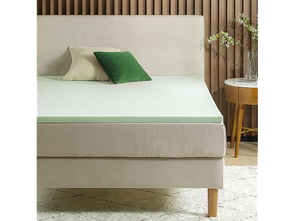 ZINUS 1.5" Green Tea Memory Foam Mattress Topper