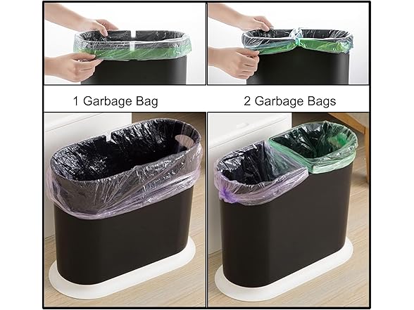 Sooyee 10 Liter Rectangular Plastic Trash Can