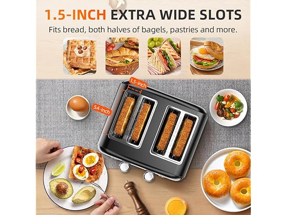 4 Slice Toaster w/ 7 Shade Settings