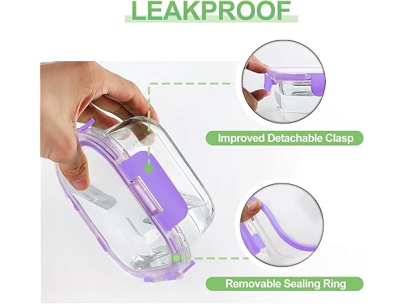 HOMBERKING 18pc Purple Glass Food Containers