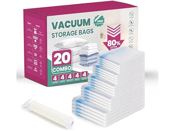 InfiniPower Vacuum Storage Bags 20Pk