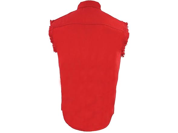 Men's Red Lightweight Denim Shirt