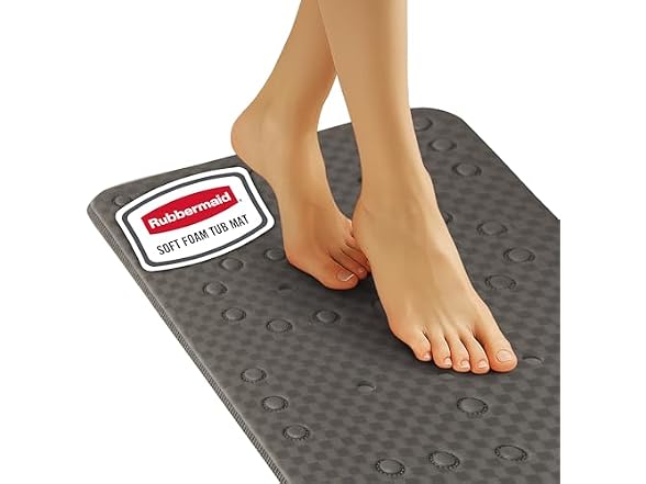Rubbermaid Soft Foam Bath Tub Shower Mat, Non-Slip