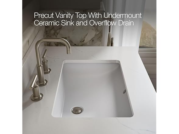Kohler 30" Bathroom Vanity Cabinet Sink and Quartz top White