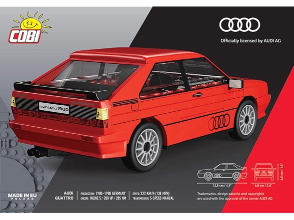 COBI Audi Quattro 1980, Red, 79 Pieces | Officially Licensed