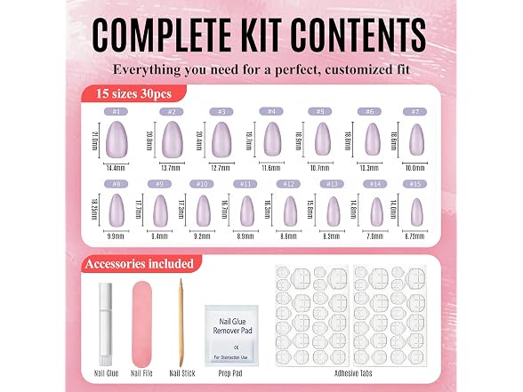 Press On Nails Short Almond Fake Nails