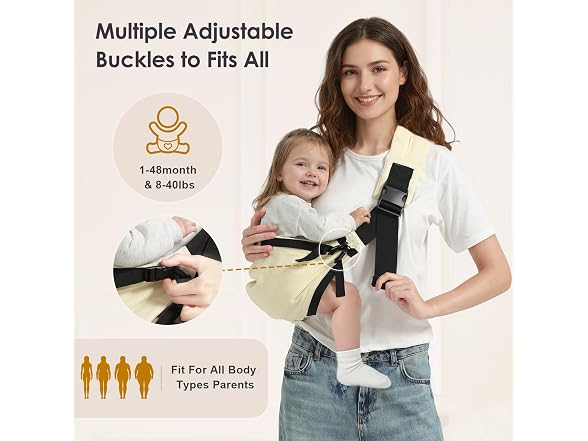 MISSWISDOM Sling Baby Hip Carrier 8-40lb