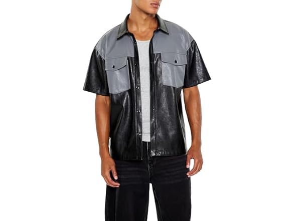 Forever 21 Men (M) Faux Leather Shirt