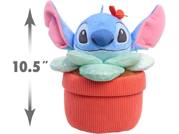 Disney Stitch Hello Spring Potted Plush Stuffed Animal