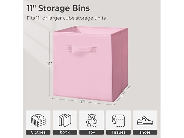 11x11 Storage Bins, Set of 8 Storage Cubes