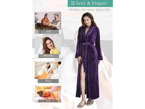 Artfasion Women (Large-X-Large) Long Flannel Robes