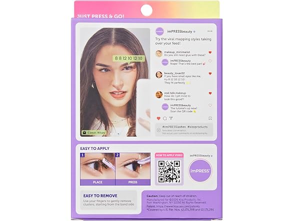 Kiss Impress False Eyelashes, 8mm-16mm
