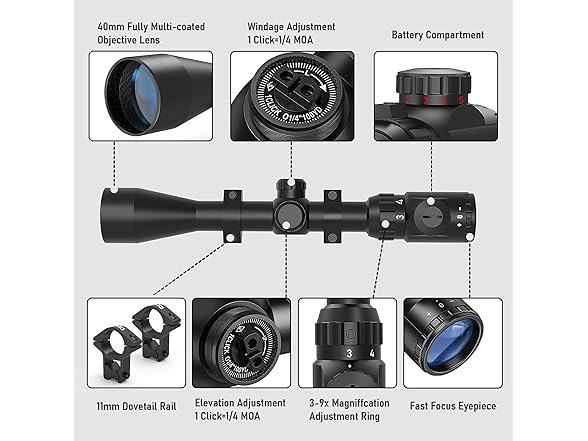 UUQ 3-9×40 Rifle Scope