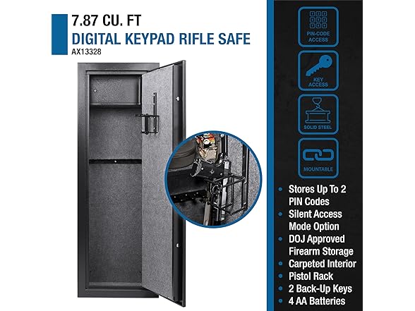 Barska 7.87 Cu Ft DOJ Digital Keypad Rifle Safe
