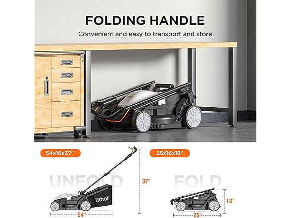 Litheli U20LM00-0A120  Cordless Lawn Mower, 2 Batteries