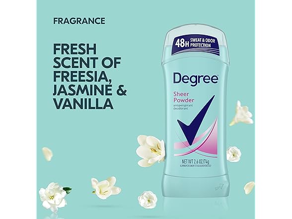 Degree Original Deodorant Sheer Powder 2.6oz 6pk