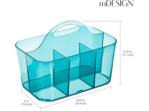 mDesign Small Plastic Shower/Bath Storage Org