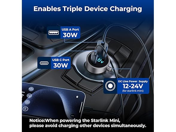 Starlink Mini Accessories Car Charger