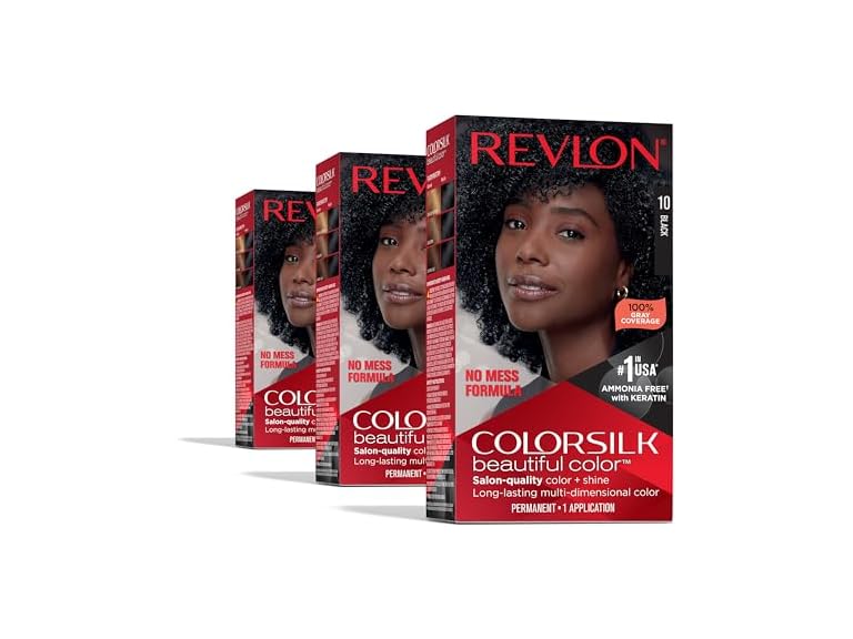 Revlon Colorsilk Beautiful Color Permanent Hair Color, (OLD VERSION) 10 Black