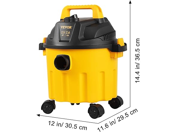 VEVOR 2.6 Gallon 2.5 Peak HP Wet and Dry Shop Vac