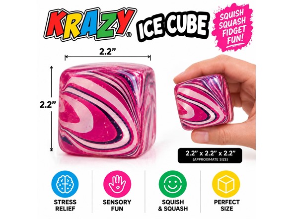Squishy 2.2" Cube Sensory Toy Glitter
