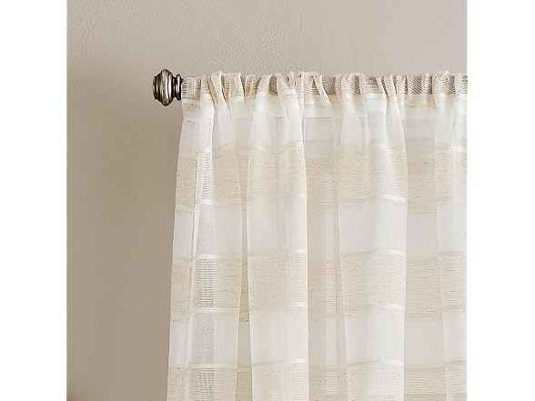 Curtainworks Striped Sheer Curtains, 50" x 84", 2 Panel