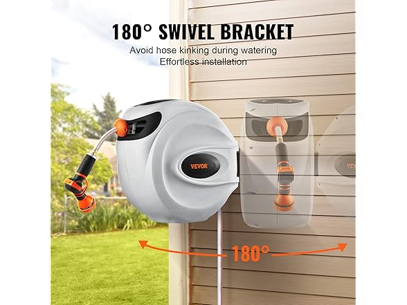 VEVOR Retractable Hose Reel, 65 ft