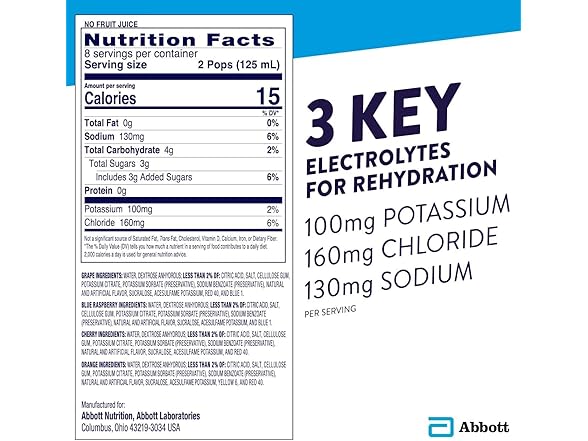 16CT Pedialyte Freezer Pops - Assorted Flavors - 2 oz