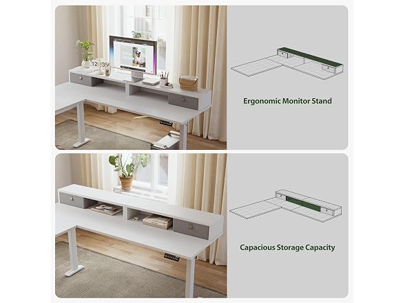 Agilestic Electric Desk with 2 Drawers
