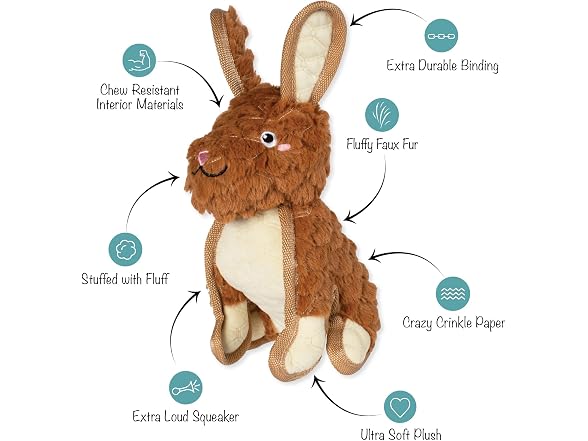Fringe Studio Ear to Be Hoppy Durable Plush Dog Toy