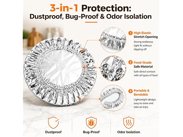 Ufimcit 100pcs Aluminum Foil Food Covers