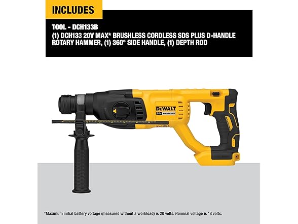 DEWALT DCH133B 20V Rotary Hammer with D-Handle