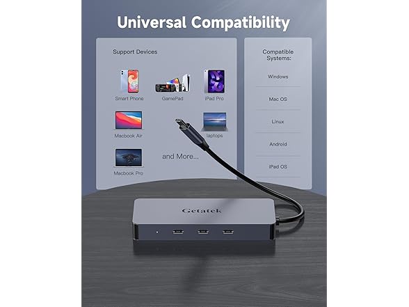 Getatek 6-in-1 USB-C Hub