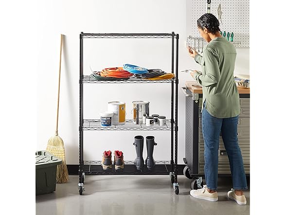 Amazon Basics 4-Shelf Adjustable Heavy Duty Steel Wi