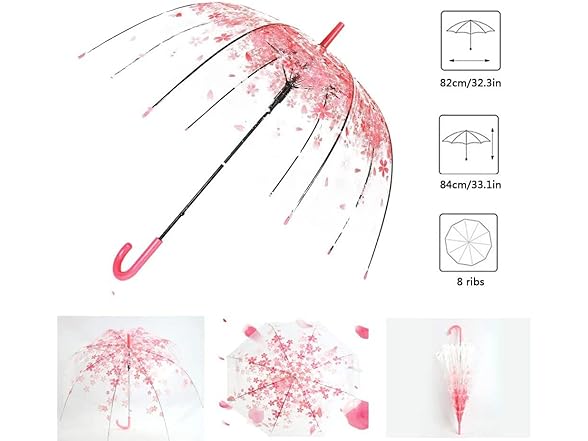 Stick Umbrella, Cherry Blossoms Transparent