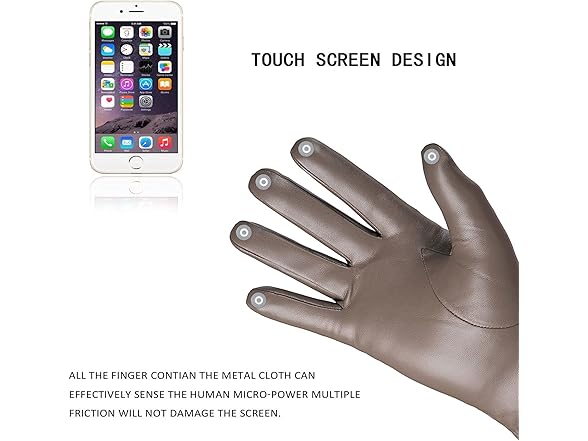 REDESS Winter Leather Gloves for Women