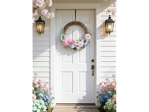 Blue Pink Artificial Rose Flowers w/ Stems