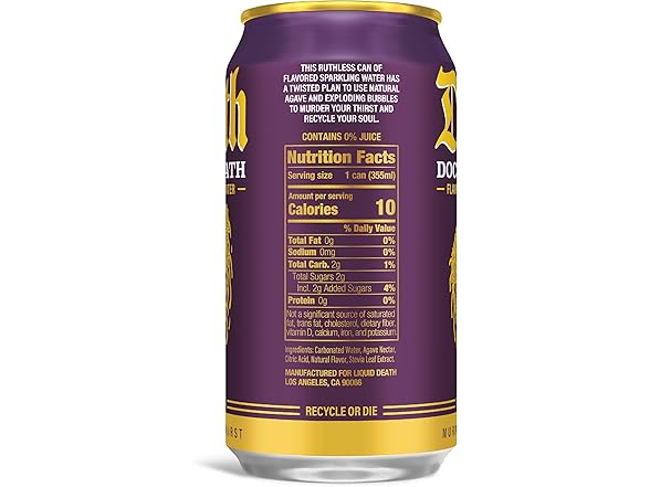 1CT Liquid Death Doctor Death Sparkling Water, 12 OZ
