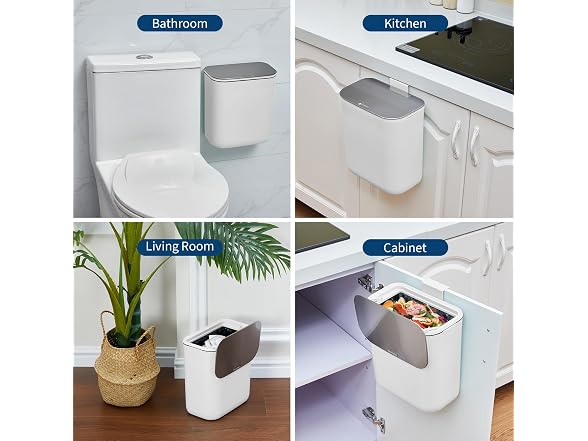 Compost Bin Kitchen for Countertop or Under Sink,2.4 White