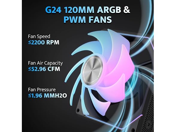(3 Pack) darkFlash G24 120MM Magnetic ARGB PC Case Fans