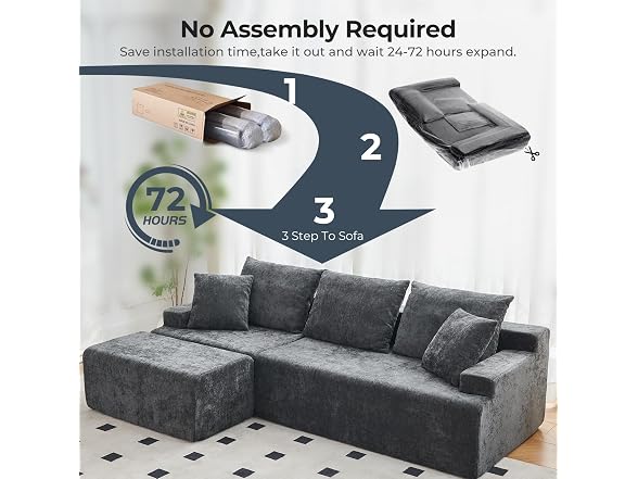 Ayovoch Boneless Couch, L Shaped Cloud Sectional Couches