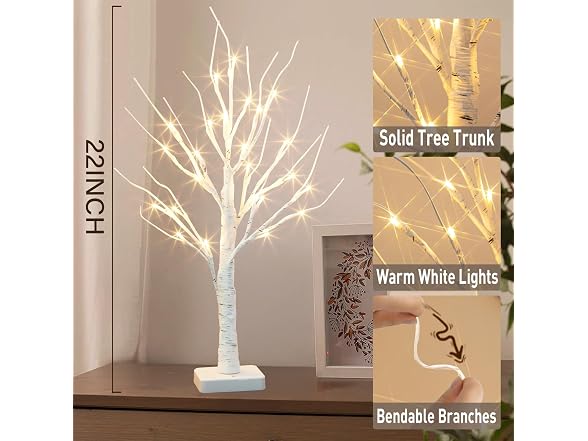 Lighted Birch Tree, Battery Powered