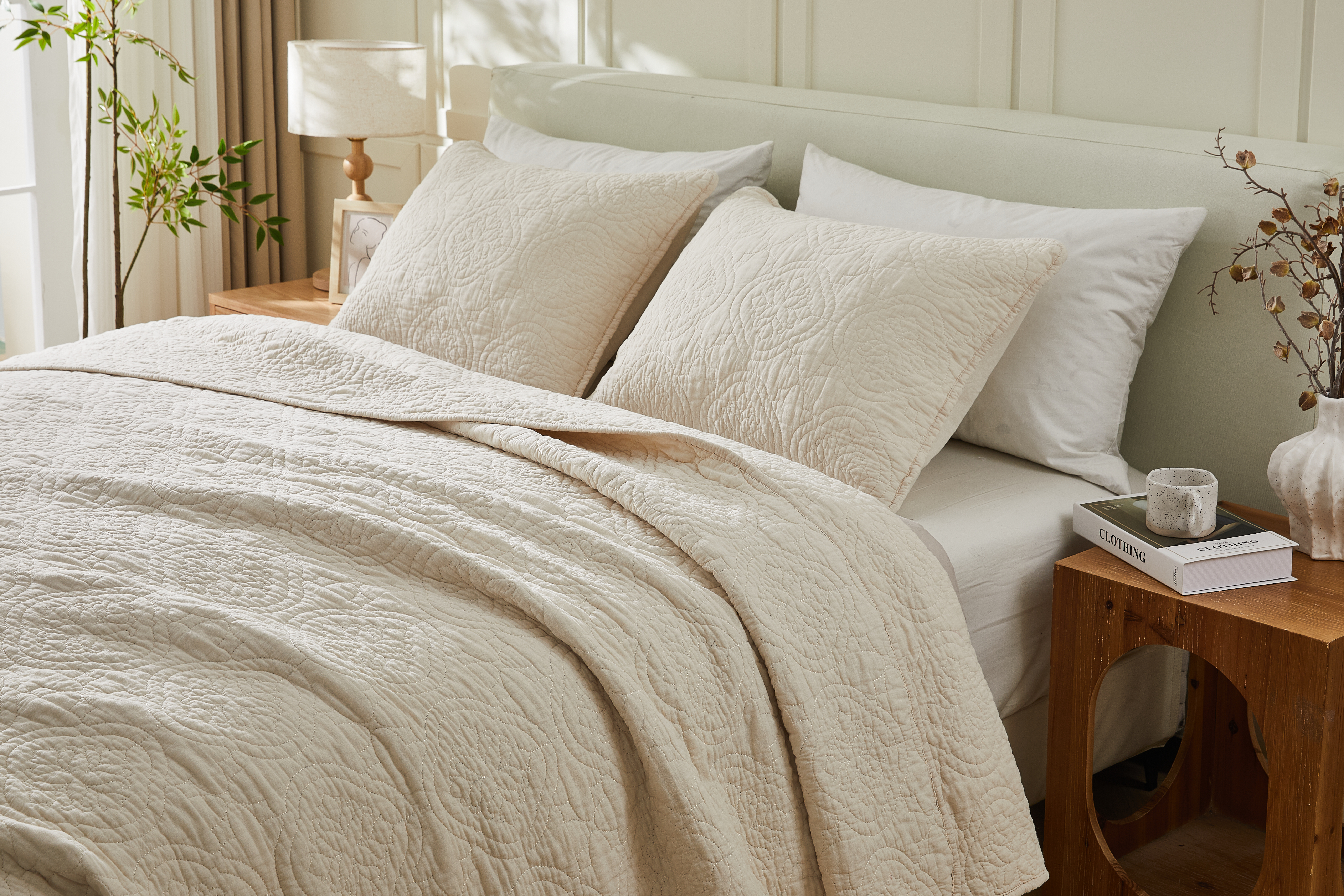 Flavia Cotton 3 Piece Quilt and Sham Set - Gallery 16