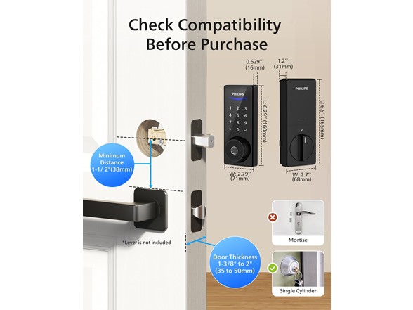 Philips Wi-Fi Smart Door Lock, Keyless with App